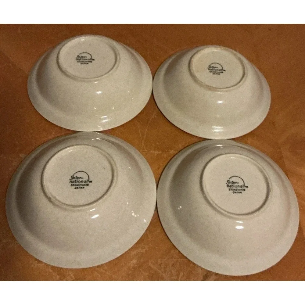 Vintage International Stoneware Marmalade Goose Cherry Cereal Bowls Set of 4